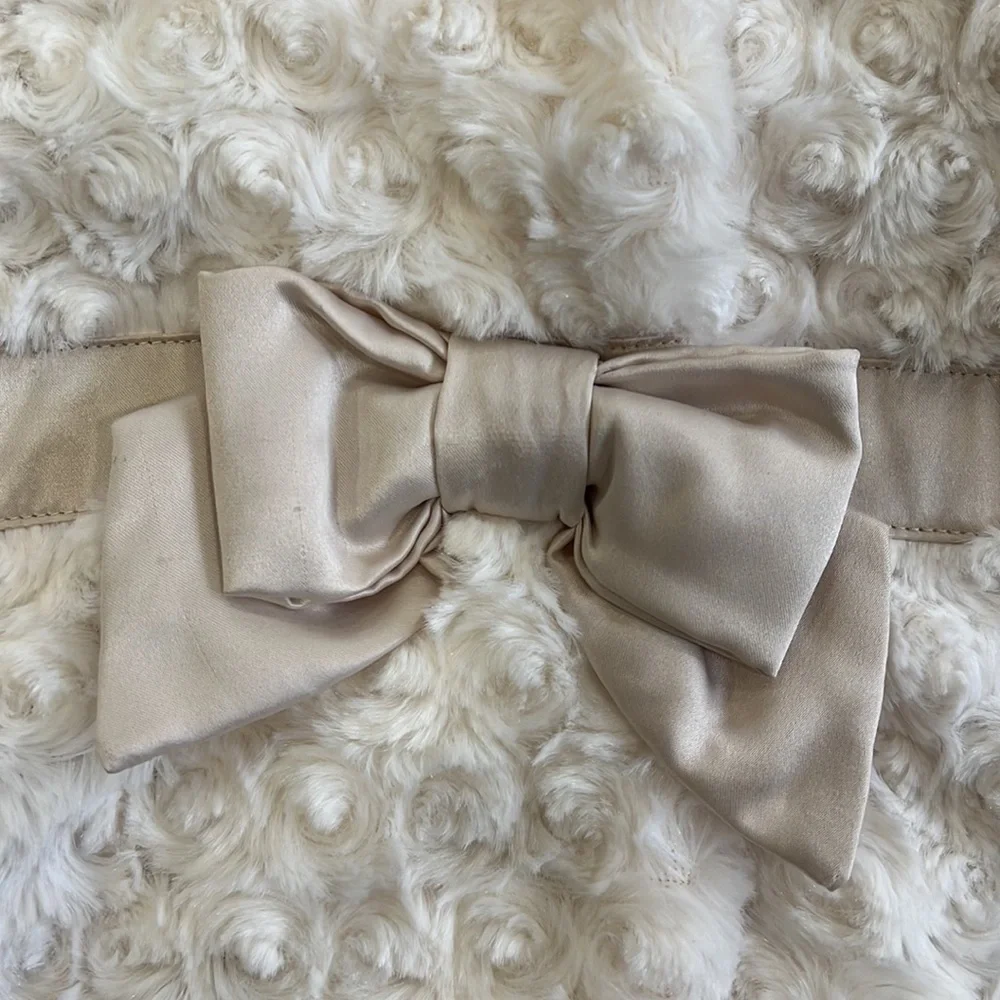Janie and jack ivory faux fur rosette coat